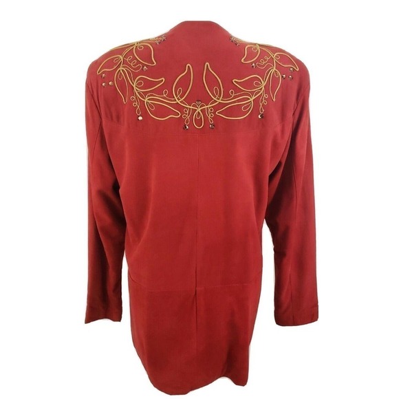 Vntg.LIZ ROBERTS ROBERT ELLIOT ~Woman Size L~ Orange Suede Leather Jacket Blazer - Picture 10 of 12